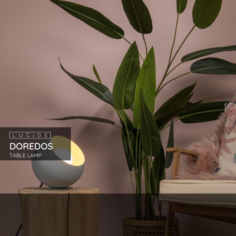 Lucide DOREDOS - Stolná lampa - Ø 20 cm - 1xE27 - Pastel Blue